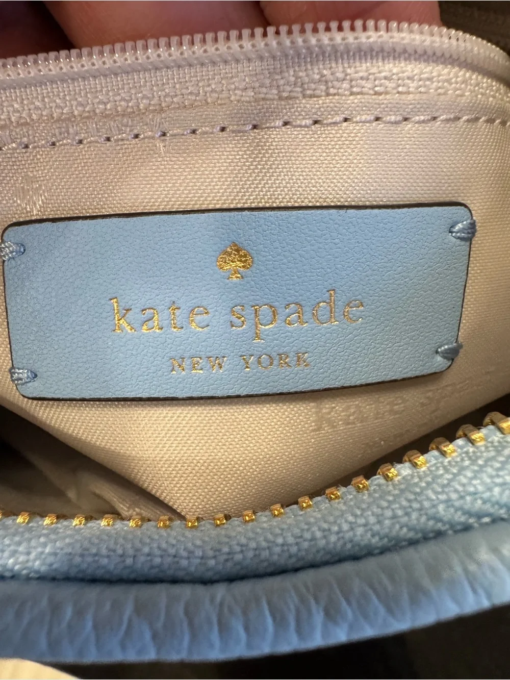 Kate Spade Kayla Woven Leather Small Shoulder Bag Blue NWT Gold Hardware KL026 - Picture 11 of 14